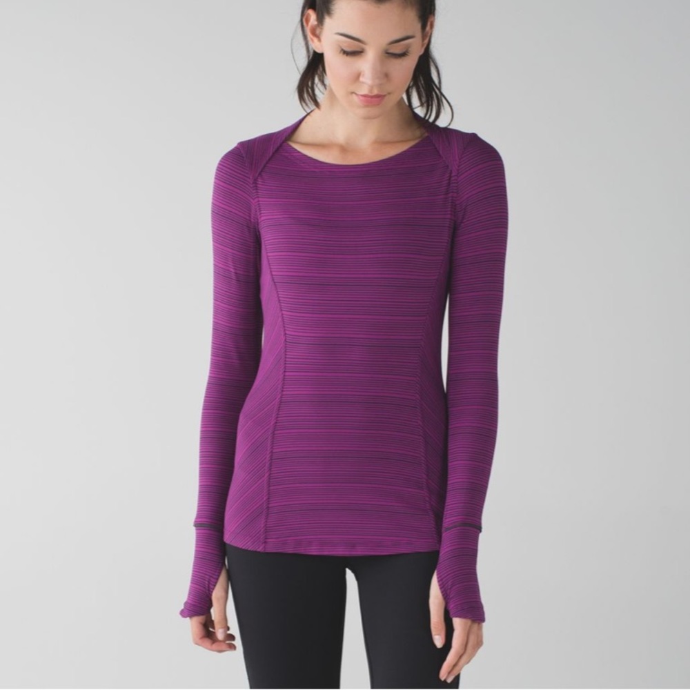 Lululemon Women’s Kanto Catch Me Long Sleeve Top Regal Plum Naval Blue Size 6